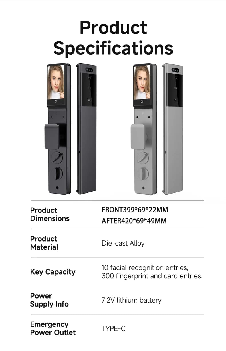 Tuya Smart Door Lock Wifi Remote Control Fingerprint Digital Password Security Door with Camera Smart Lock for Hotel Use