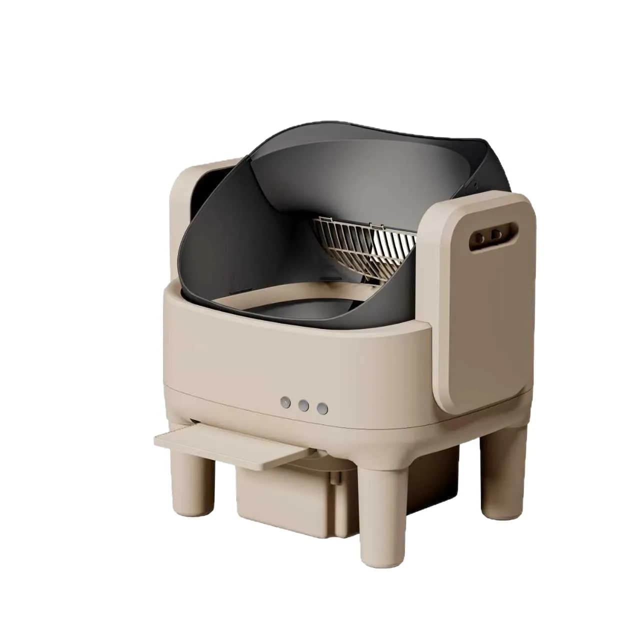 Lettiera per Gatti Automatica Intelligente Deodorante, Spazio Super Ampio, Costruzione in Acciaio Inossidabile, Pulizia Elettrica Remota con Paletta