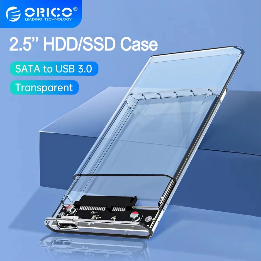 ORICO Custodia per HDD trasparente da 2,5 '' SATA a USB 3.1 Gen2 Custodia per disco rigido esterno da 10 Gbps Custodia per disco SSD Custodia per disco SSD Supporto UASP