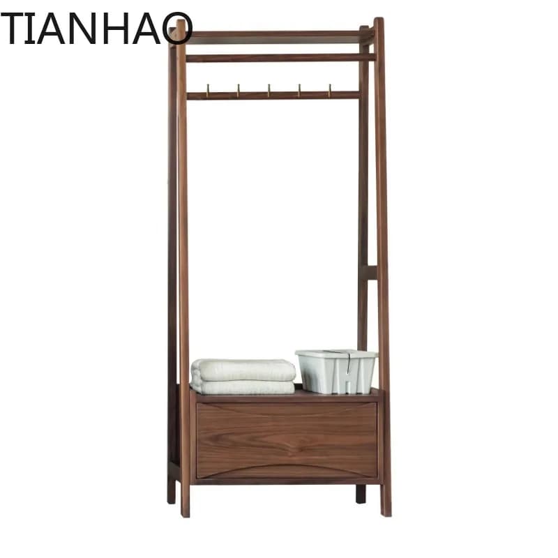 Coat rack Solid wood hanger Drying clothes Bedroom Living room rack Hanger
