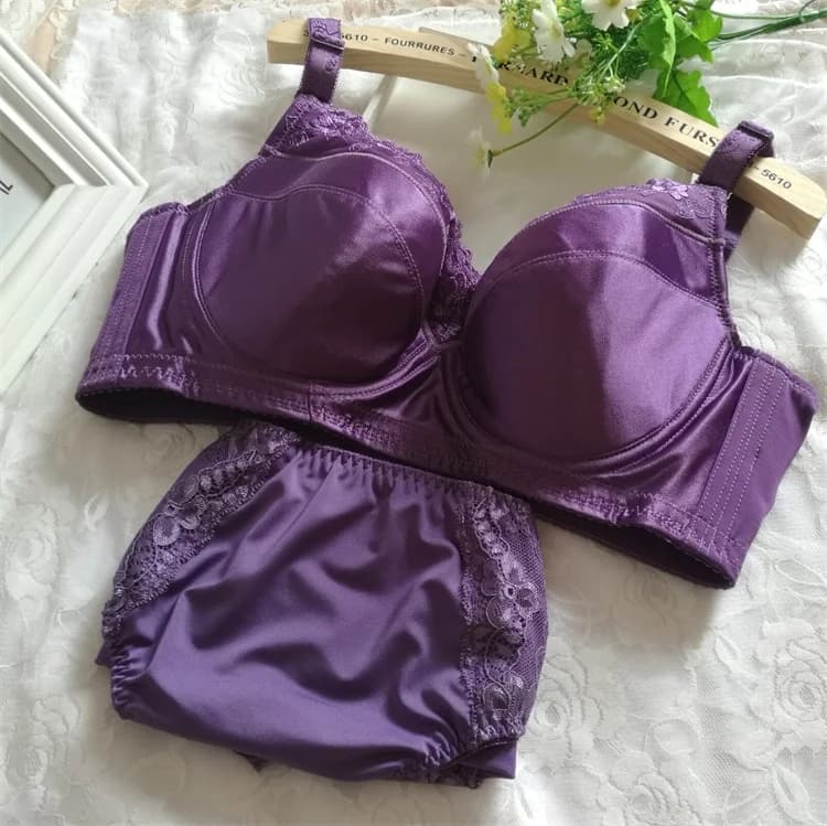 Reggiseno Set Plus Size abbigliamento 2 pezzi Lingerie femminile B C D E F G H coppa reggiseno Set donna intimo mutandine slip 34 36 38 40 42 44