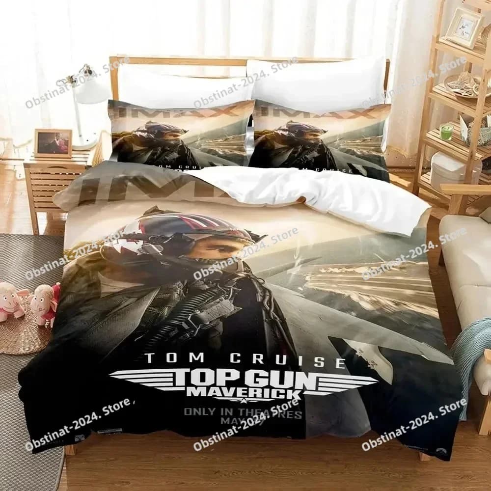 TV Top Gun Maverick Set biancheria da letto Stampato singolo Piumino Trapunta Copripiumino Federa Set da 3 pezzi Bambini Taglia adulto