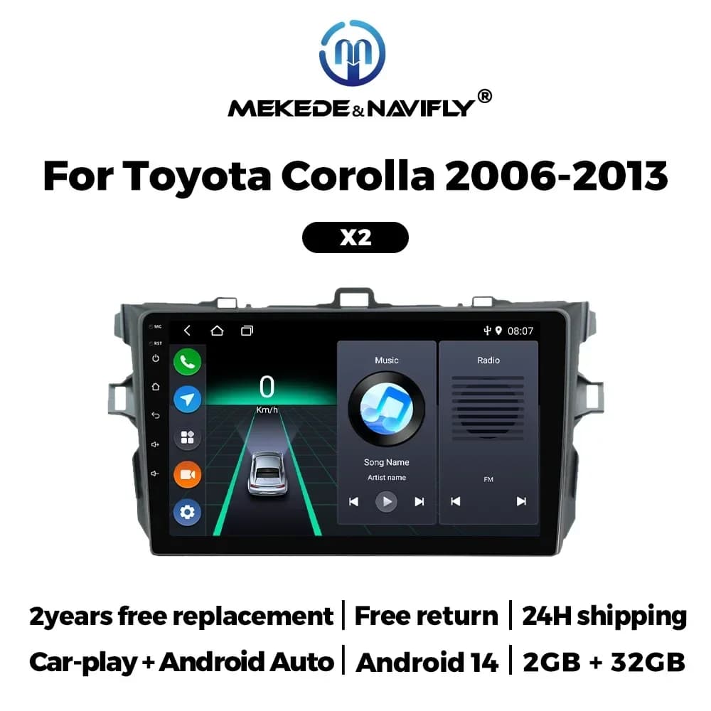 Autoradio per Toyota Corolla E140 150 2006-2013 CarPlay Auto Audio Unità di Testa IPS Multimedia Video Player GPS Autoradio FM Stereo