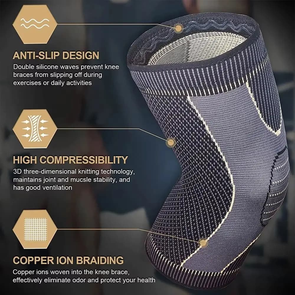 Ginocchiera da corsa in fibra Protezione per la rotula Fascia protettiva per la rotula traspirante Pressurizzare la comoda ginocchiera da badminton