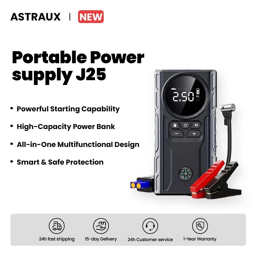 ASTRAUX 39800mAh Avviatore di emergenza per auto Accumulatori e caricabatterie di riserva portatile Batteria per auto Booster 12V Dispositivo di avviamento per benzina 6.0L Diesel 4.0L
