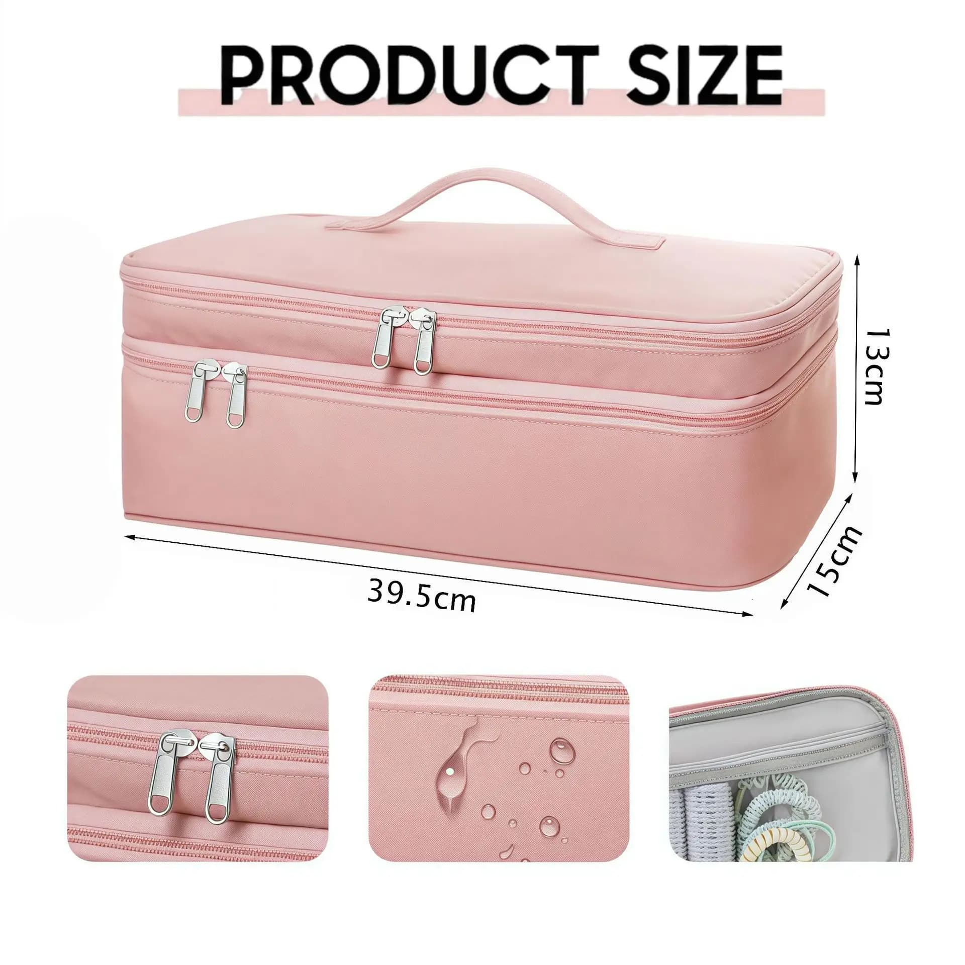 Double Layer Hair Dryer Pouch Lightweight Travel Storage Case For Hair Styler Straightening Iron Portable Professional Organizer
