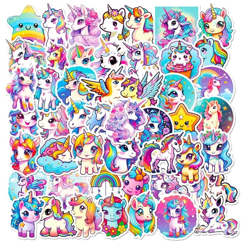 10/30/50PCS Unicorn Flight PVC Sticker Aesthetic Decoration Scrapbooking Korean Stationery School Supplies