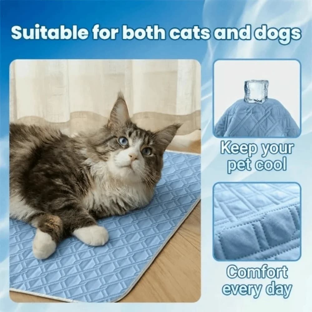 New Summer Dog Cooling Mat Ice Slicky Fiber Fabric Comfortable Dog Bed Pad Universal Cat Sleeping Pad For Puppies And Adult Dogs
