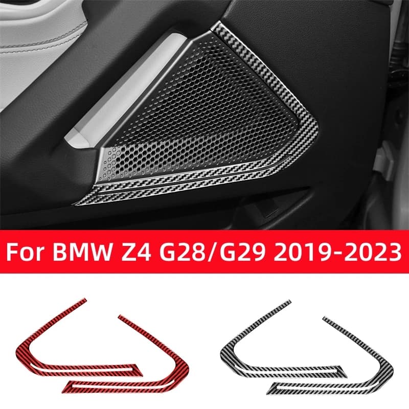 For BMW Series Z4 G28 G29 2019-2023 Carbon Fiber Accessories Decorative Frame for Interior Door Cover Decorative Sticker