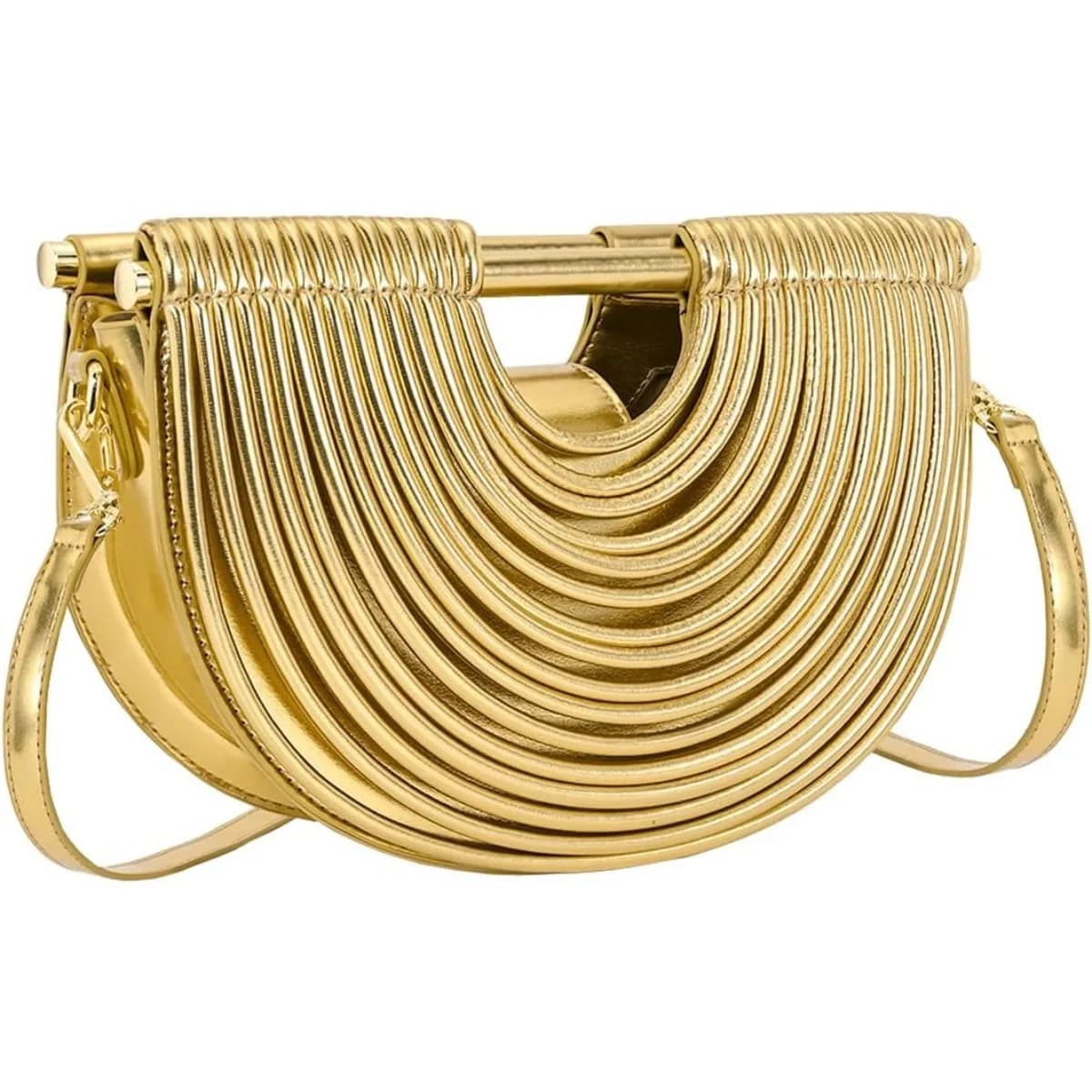 Borsa a tracolla da sera JIOMAY 2026 Nuova pochette a mezzaluna dorata da donna, borsa a mano dorata per matrimonio, festa e ballo di fine anno