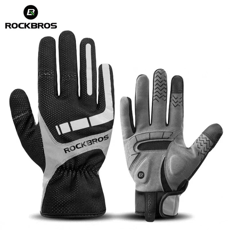 ROCKBROS Touch Screen guanti da ciclismo autunno inverno guanti da bicicletta termici antivento mantenere caldi guanti sportivi spessi accessori bici