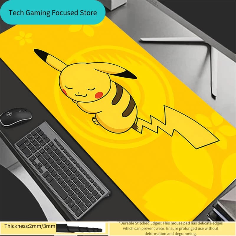 Tappetino per mouse da gioco esteso minimalista Simple Pikachu impermeabile e antiscivolo