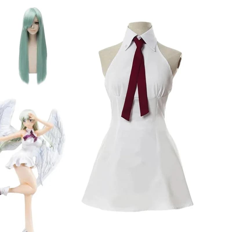 Anime I Sette Peccati Capitali Colonna Dei Costume Cosplay Elizabeth Liones Donne Abito Bianco Senza Maniche Vestito di Halloween