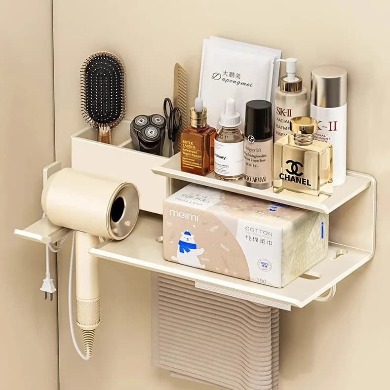 Removable and washable bathroom hair dryer holders in cream style without punching Wall bathroom holders