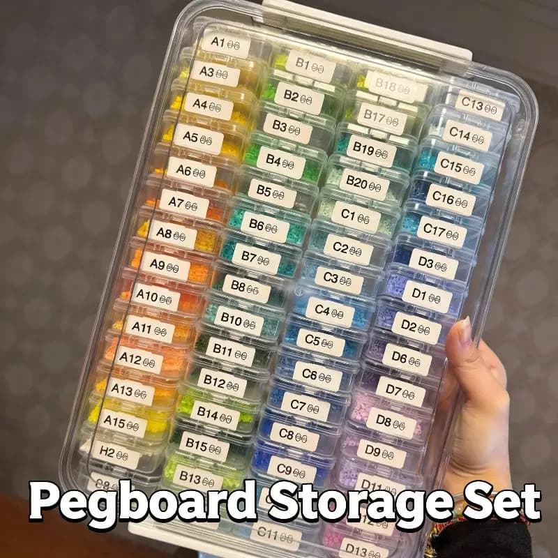 Scatola Organizzatrice per Perline, Set da 75 Pezzi, Contenitori Trasparenti di Grande Capacità per Piccole Perline, Custodie in Plastica con Etichetta
