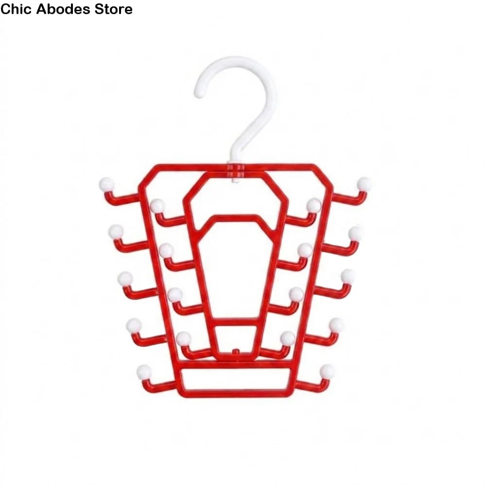 3PCS 18 Hooks V Shaped Rotatable Hook Plastic Non-slip Double-sided Clothes Rack Large Capacity Space Saving Laundry Hanger