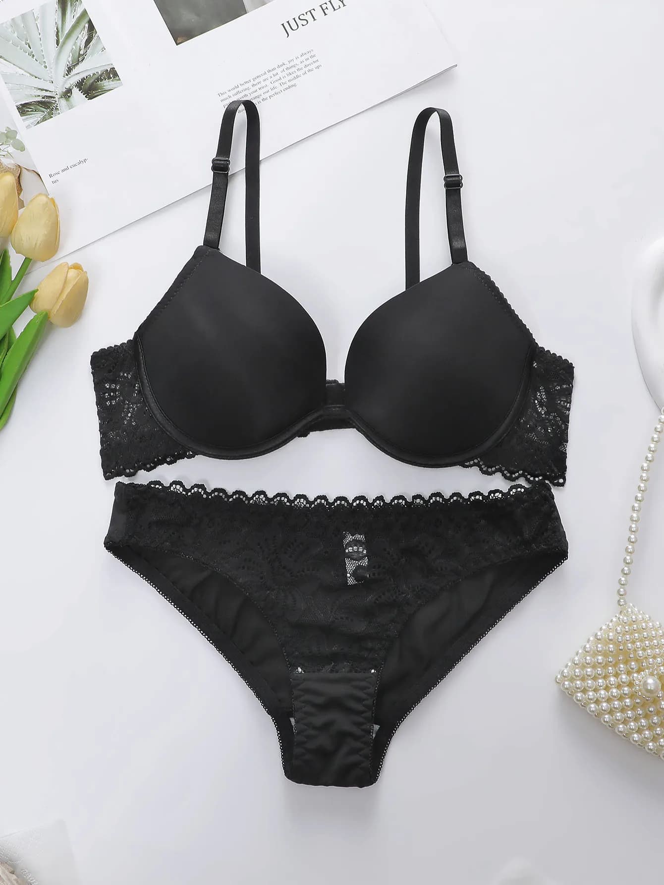 Set di biancheria intima sexy da donna in tinta unita Set di biancheria intima push up raccolta Set di biancheria intima senza cuciture comoda e aderente quotidiana 3208