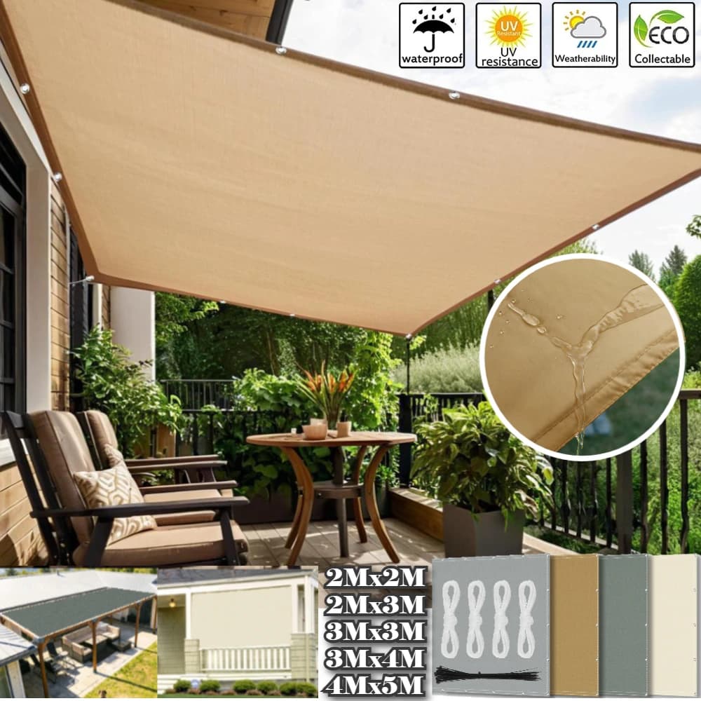Telo Ombreggiante con Occhielli per Pergola, Tenda Parasole a Rete per Patio, Giardino, Terrazza e Cortile