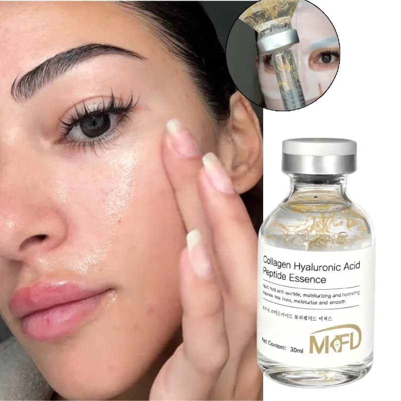 Collagen Hyaluronic Acid Peptide Ampoule Serum 30ml Deep Moisturizing Hydrating Improve Dull Skin Fast Absorb Daily Facial Care