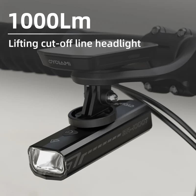 CYCLAMI Faro 1000LM Luce per bici Lampada frontale ricaricabile impermeabile Luce per bicicletta Torcia ultraleggera in alluminio