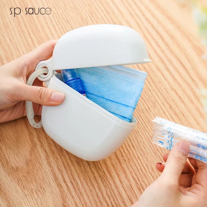 Custodia per maschera usa e getta in plastica giapponese, scatola portaoggetti per maschera, Organizer per maschera facciale, N95