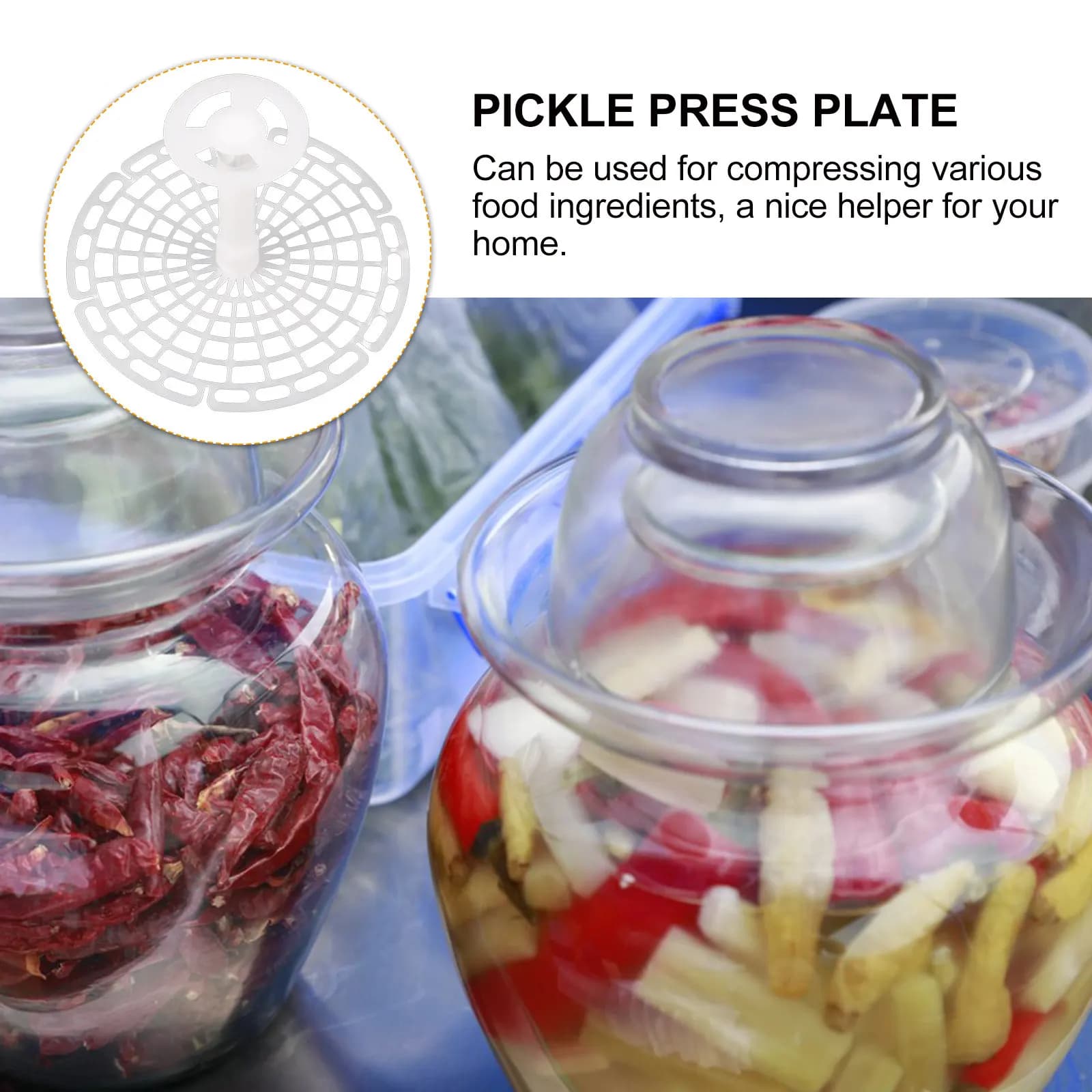 Piastra di Pressione in Plastica Resistente per Barattoli di Fermentazione, per Sottaceti e Verdure, Accessorio per Fermentazione in Cucina