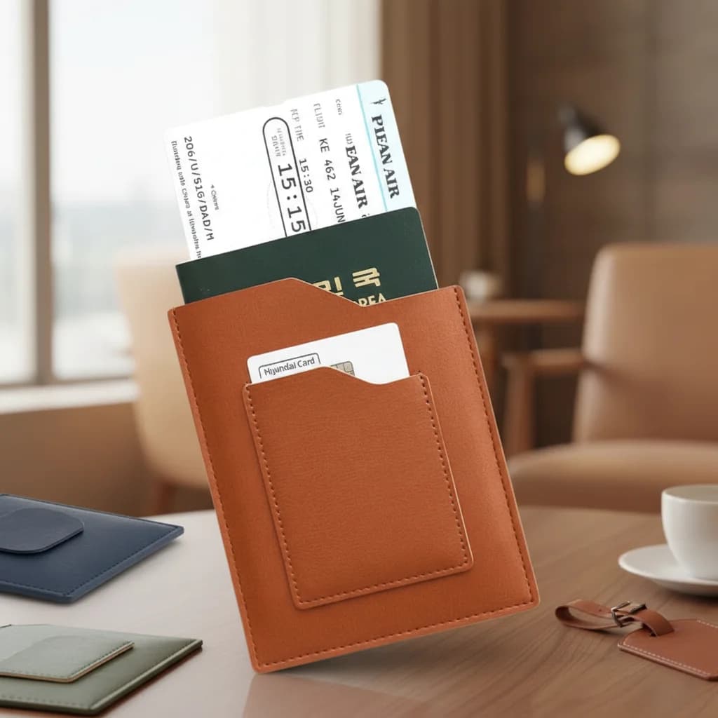 Porta passaporto in PU Porta documenti da viaggio Porta carte Organizzatore portatile per biglietti aerei Biglietti ferroviari