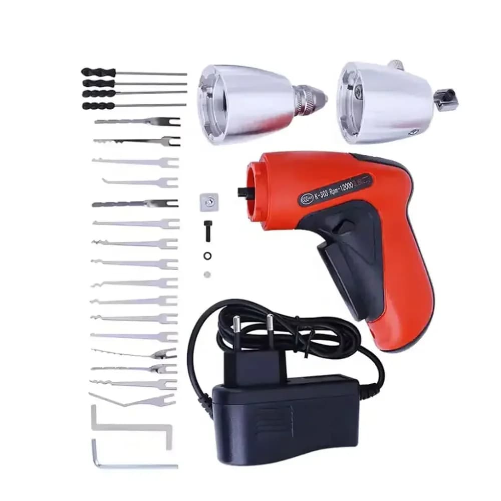 Per strumenti da fabbro KLOM Kit di strumenti per serratura elettronica elettrica ricaricabile senza fili con pistola per trapano Set completi