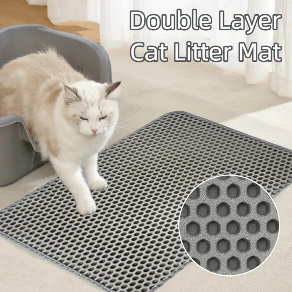 New EVA Cat Litter Mat Double Layer Wear Resistant Pet Litter Box Pad Waterproof Non Slip Cat Litter Cleaning Mat Pet Supplies