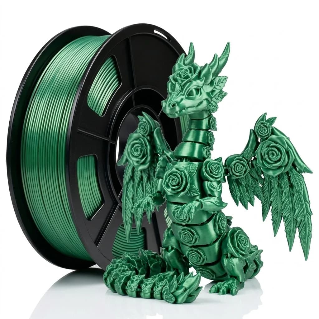 Silk PLA Filament 1.75mm, 3D Printer Filament, Dimensional Accuracy +/- 0.02mm, Print with Most FDM 3D Printers