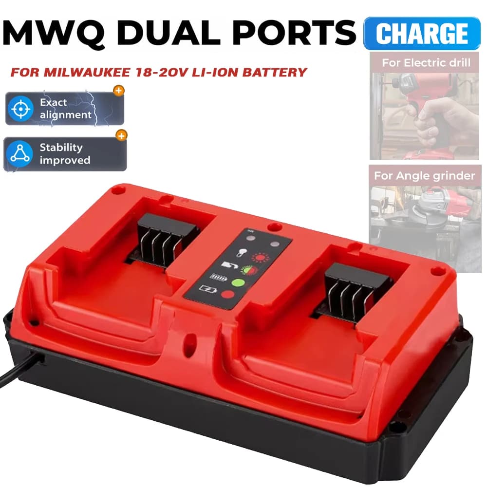 Charger Accessories Mini Fast Dual Charger for Milwaukee for M18 14.4V 18V Lithium Battery 48-11-1815 48-11-1820 48-11-1830