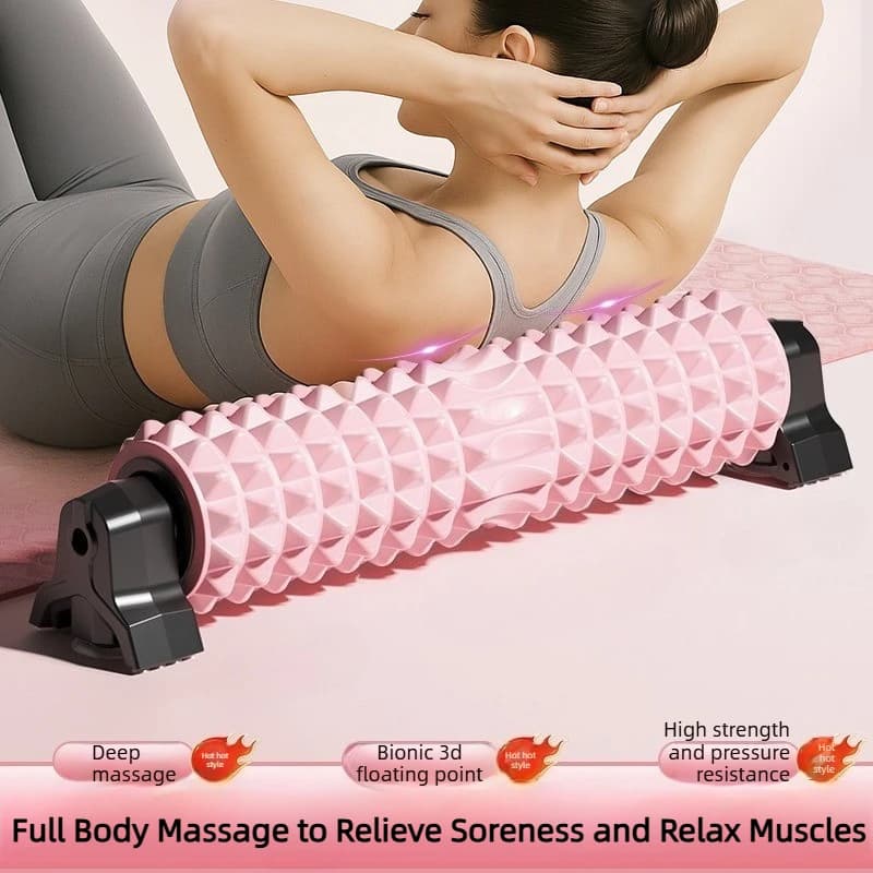 55cm Foam Roller with Sucker Stand Muscle Massage Stick Trigger Point Deep Tissue Roller for Leg Back Yoga Body Relaxation Tool