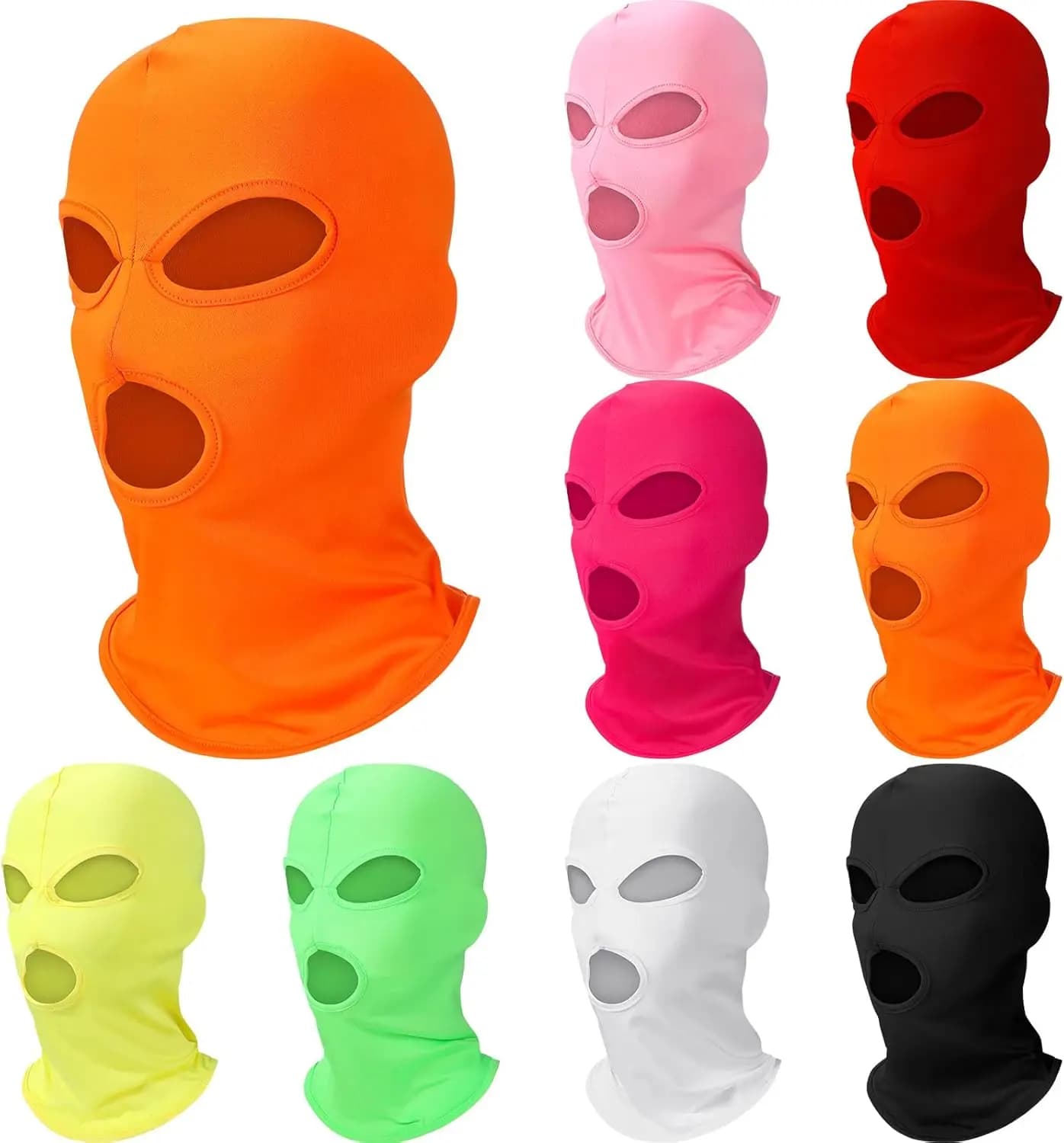 Set di 8 Maschere da Sci a 3 Fori per Uomo e Donna, Scaldacollo Estivo Rinfrescante, Protezione UV, Sciarpa per Moto e Sport