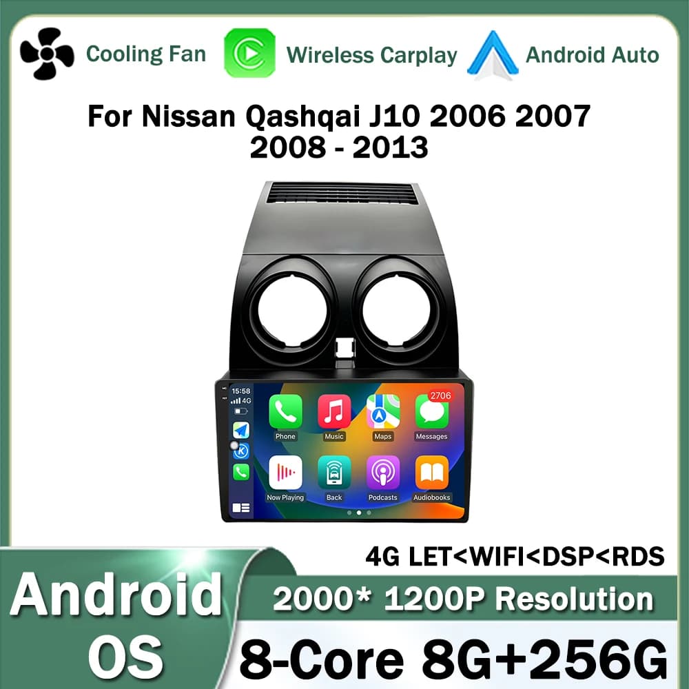 9 inches for Nissan Qashqai J10 2006 2007 2008 - 2013 Android OS Auto Radio Car Multimedia Video Stereo GPS player CarPlay WIFI