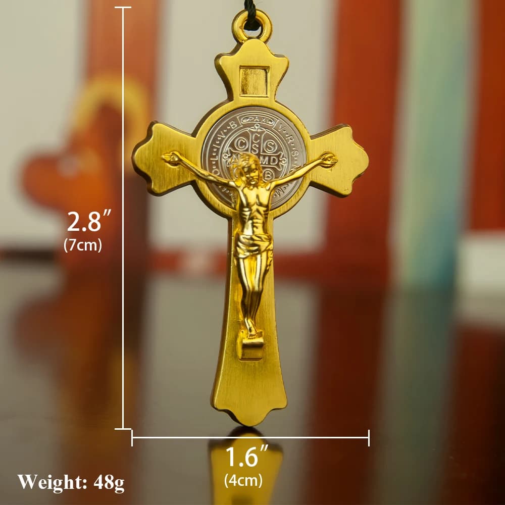 HTISOK Orthodox Jesus Cross Pendant Pastoral Etiquette Pendant Eastern Orthodox Jesus Crucifix Cross Necklace Religious Decor