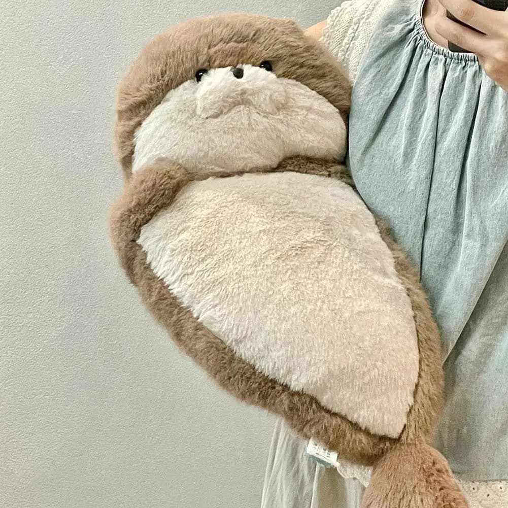 Peluche di Lontra Marina, Cuscino Morbido Realistico, Giocattolo di Simulazione Marina, Regalo di Compleanno