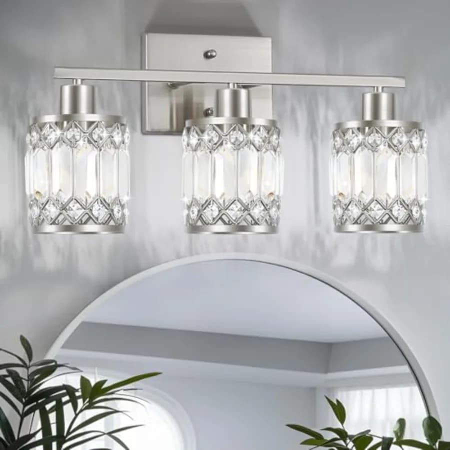 Lampade Moderne in Cristallo per Bagno, Applique da Parete per Specchio, Luci per Specchiera, Bagno, Camera da Letto, Attacco E26, Bul
