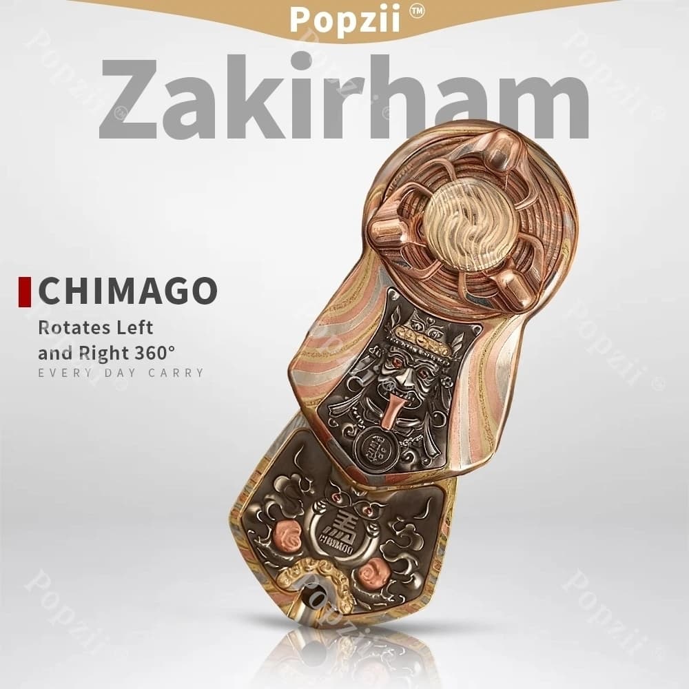 Chimago Mokume EDC ruota sinistra e destra 360 ° Cursore di spinta meccanico Fidget Toys Giocattoli di ansia Spinner per dita per adulti