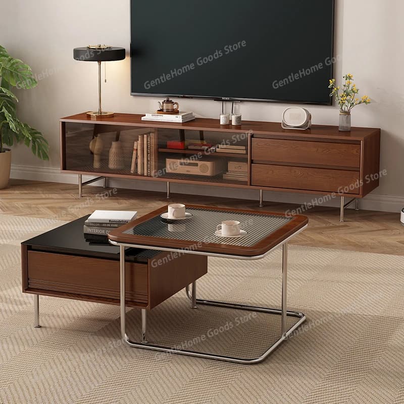 Mobili TV Minimalisti in Legno, Consolle Nordiche Moderne da Terra, Tavoli TV, Contenitori per Monitor, Mobili per Ufficio, Repliche di Mobili TV