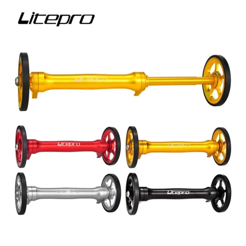 Liteproelite Bicicletta pieghevole Barra telescopica modificata Portapacchi posteriore in lega di alluminio Parti dell'asta di prolunga della ruota facile per Brompton