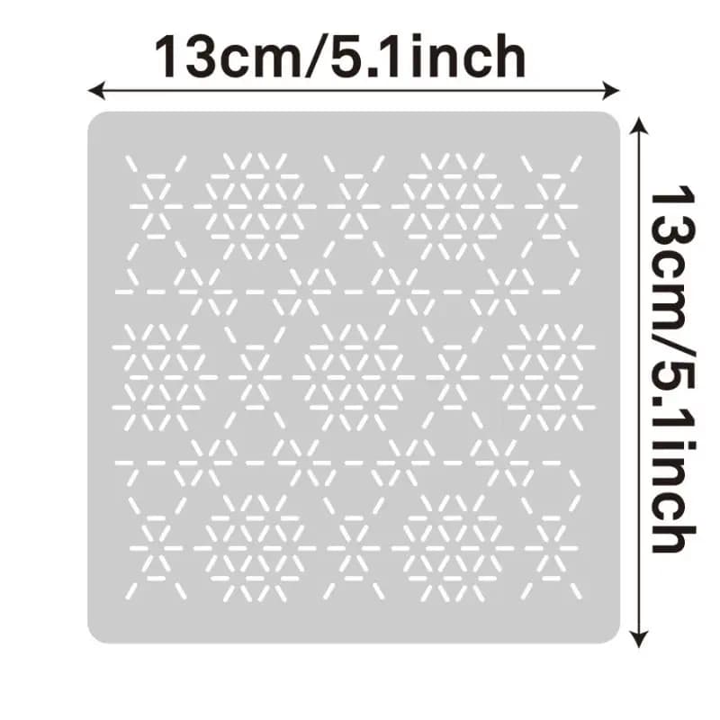Embroidery Stencil Template Set Sashiko Reusable Handicraft Pattern for DIY Quilting Home Decoration and Sewing Projects