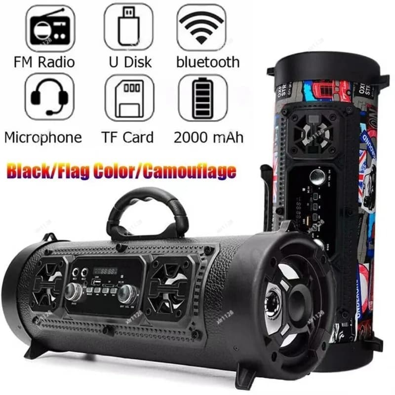 Nuovo Altoparlante Bluetooth Wireless con Funzione Karaoke e Suono Bass per Auto, PC, Casa, Regalo