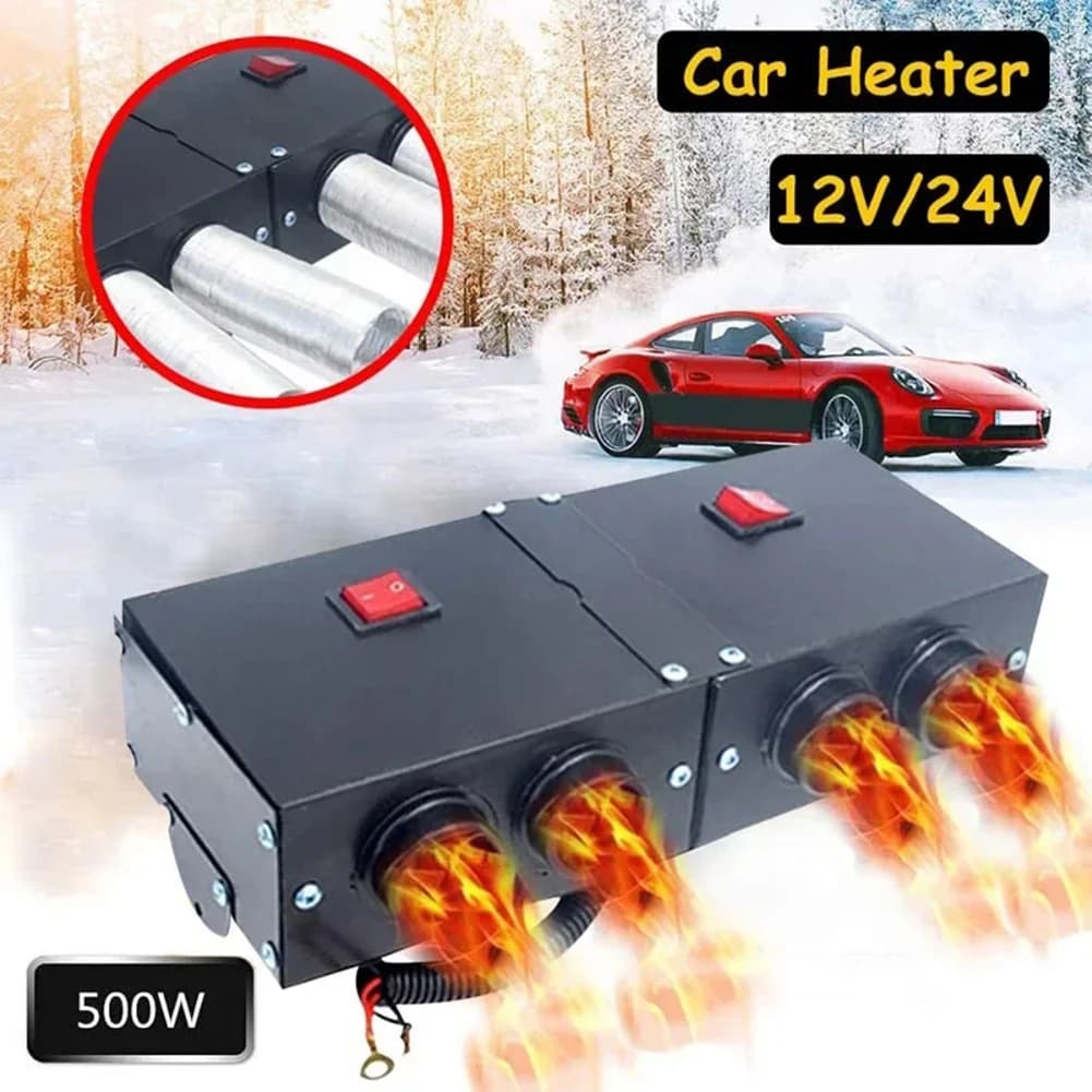 500W Riscaldatore Per Auto Per L'inverno Riscaldatore Spazio Per Auto Parabrezza Disappannatore Per Auto Camion Navi RV Furgoni Auto Elettrodomestici