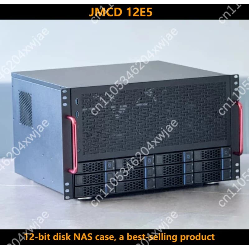 12-Bay NAS Server Chassis, E-ATX ATX PSU Compatible, U.2 NVMe SSD Support 360mm AIO Cooler Deep Storage Tower