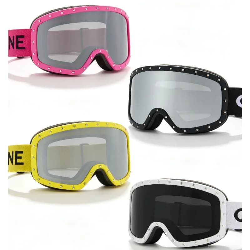Occhiali da sci unisex antiappannamento, protezione UV, antivento, per sport all'aria aperta, sci sulla neve, con cinturino regolabile per uomo e donna