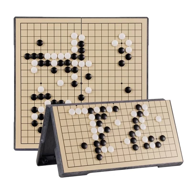 Chess Board Game Weiqi Chinese Old Checkers Folding Table Go Chess Set Chess Game Toy Gifts Plastic Go Game