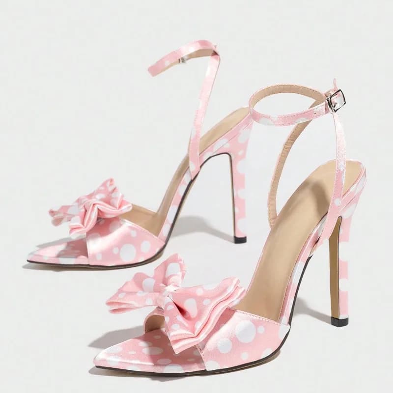 Sweet Women Shoes Exquisite Bow High Heeled Sandals for Woman Summer New Pointed Tip Casual Shoes Designer Shoes Sandalias Mujer