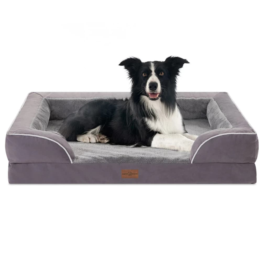 Comfort Expression Purple Orthopedic Dog Bed Waterproof Egg Crate Foam Sofa Bed Washable Cover