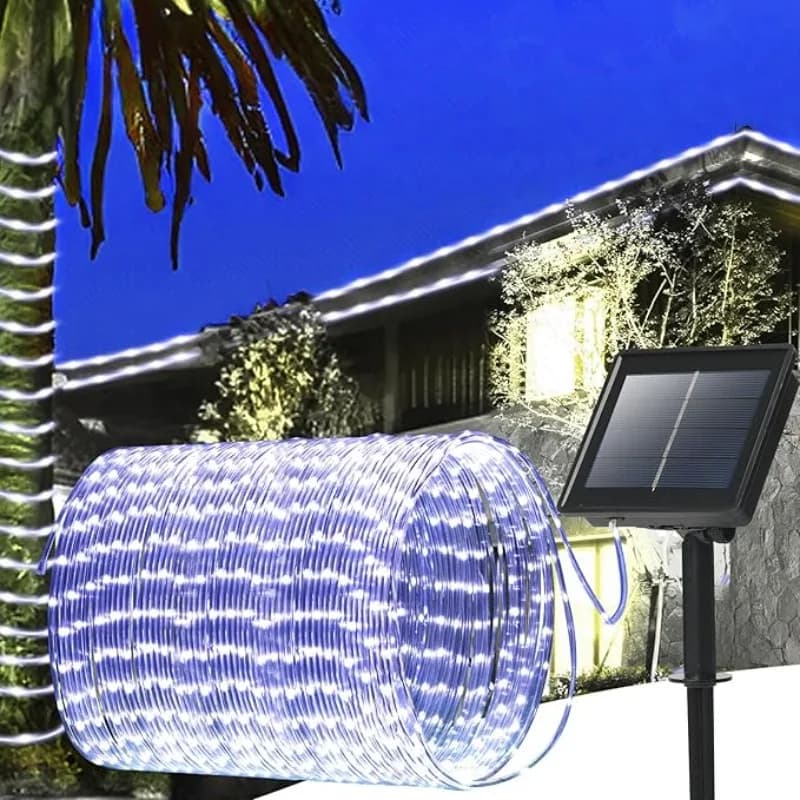 50/100/200 LED Luce a corda solare Luce a stringa solare per esterni Impermeabile Recinzione da campeggio Cortile Giardino Decorazione esterna
