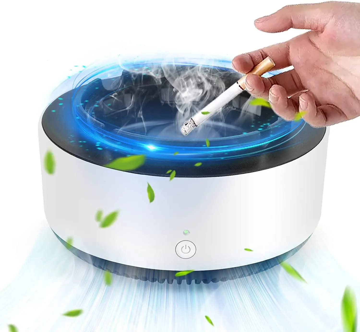 Posacenere portatile per la purificazione dell'aria per la rimozione del fumo, purificazione degli anioni, pratico posacenere purificatore automatico per auto, interni ed esterni